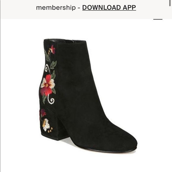 Sam Edelman embroidered suede ankle boots - Picture 2 of 4